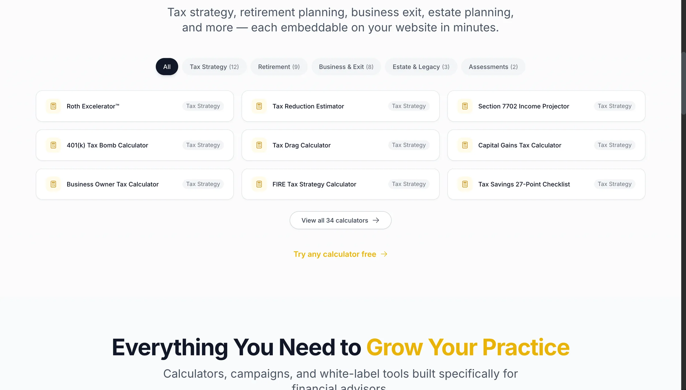Elite Advisor Tools calculator library.